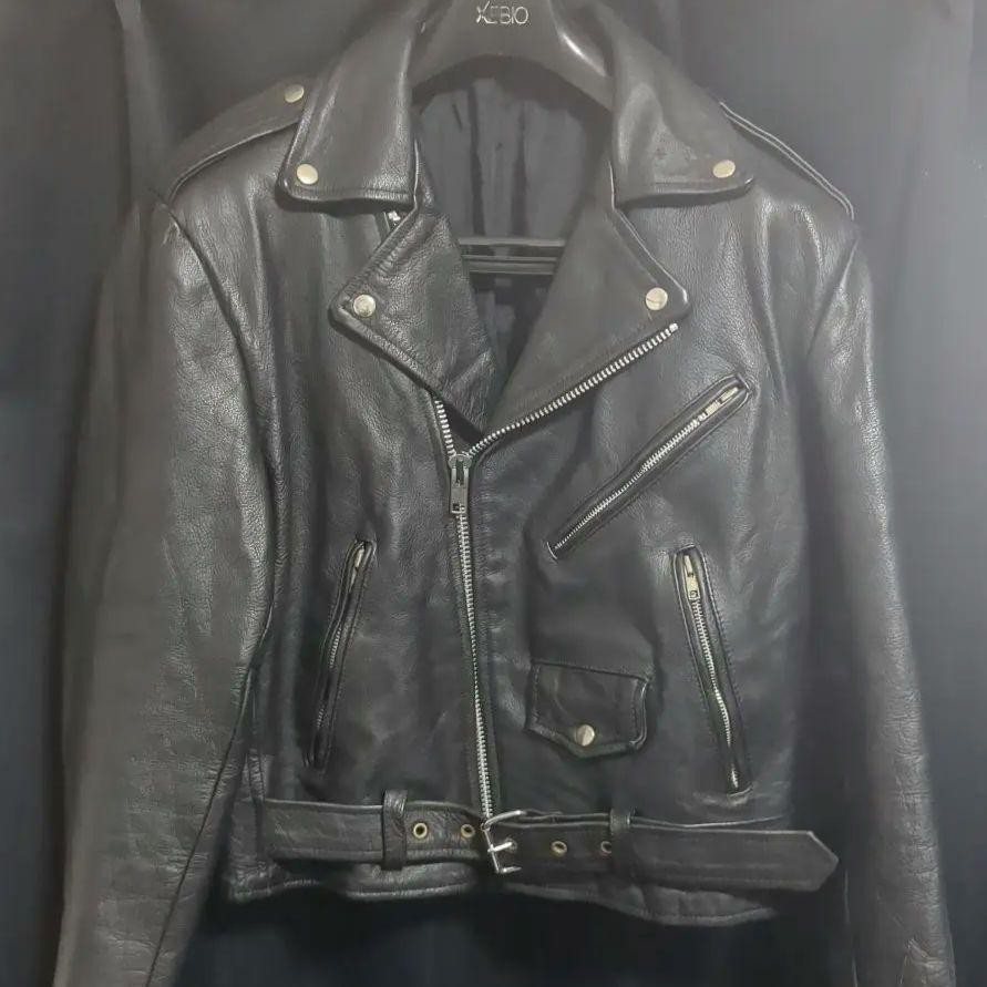 Vintage Black Genuine Leather Double Rider Biker Jacket