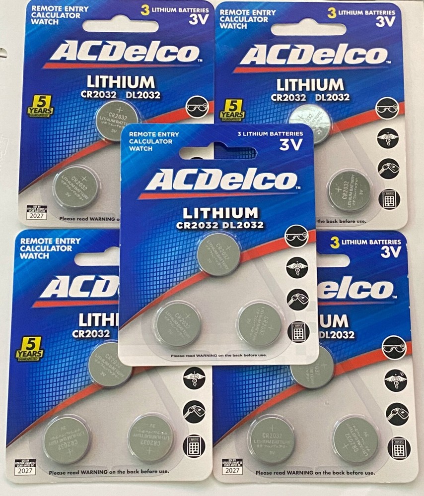 ACDelco CR2032 Lithium 3V, 15 Batteries Remote Calculator Watch | NIP, Battery