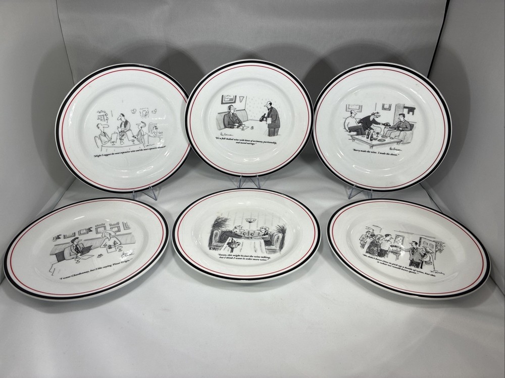 1999 New Yorker Cheese Plates Set of 6 with Original Box by Restoration Hardware 8 Inch-image