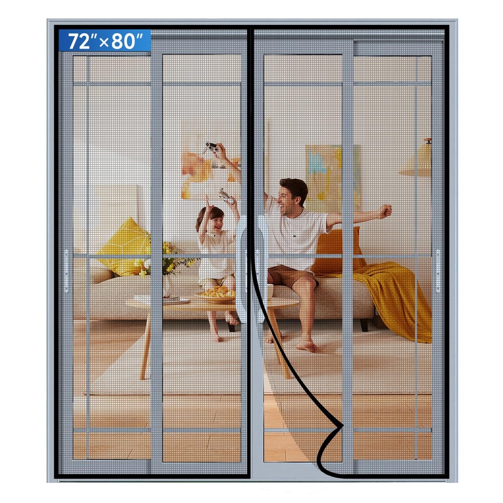 Upgraded LONGEAS PET Mesh Magnetic Screen Door - Durable & Stronger Than Fiberglass