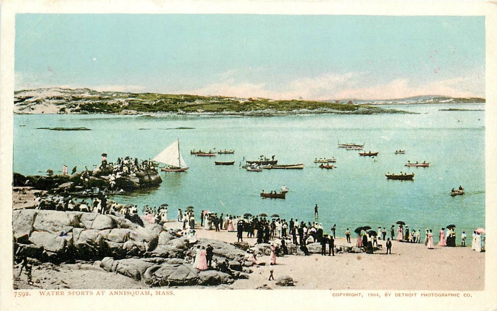 Postcard C-1905 Massachusetts Annisquam Water Sports People boats MA24-3653