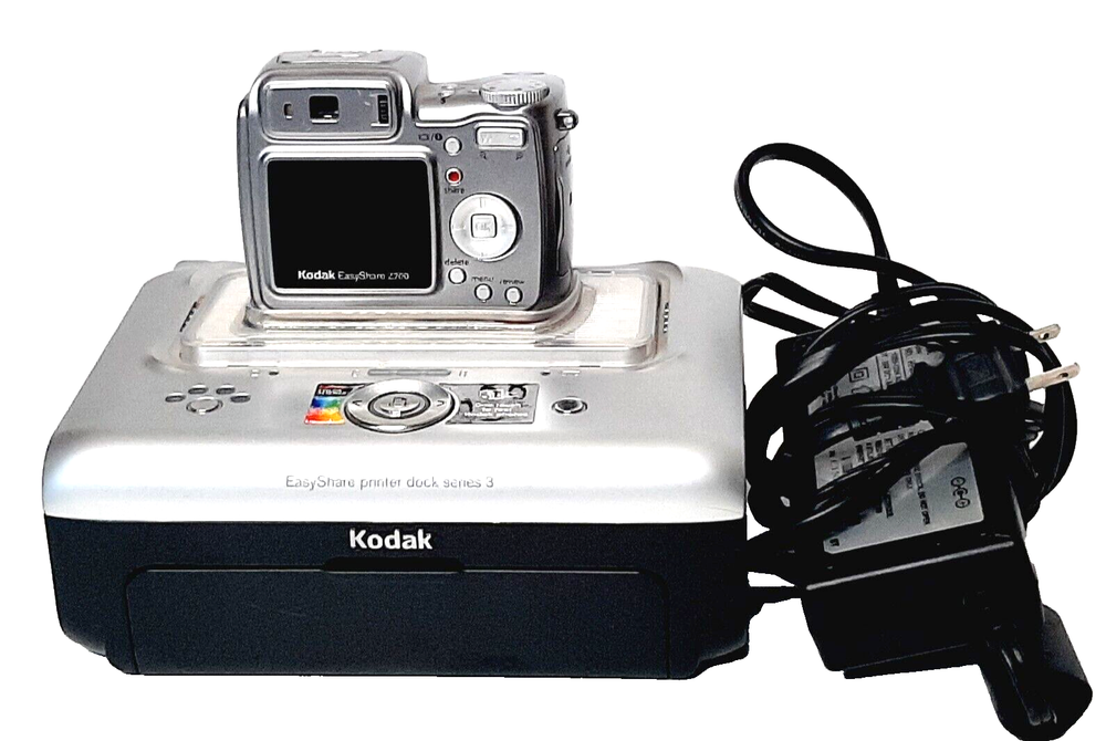 Kodak Easyshare Camera Z700 & Printrr Dock w/ Power Adapter & USB Cord WORKS