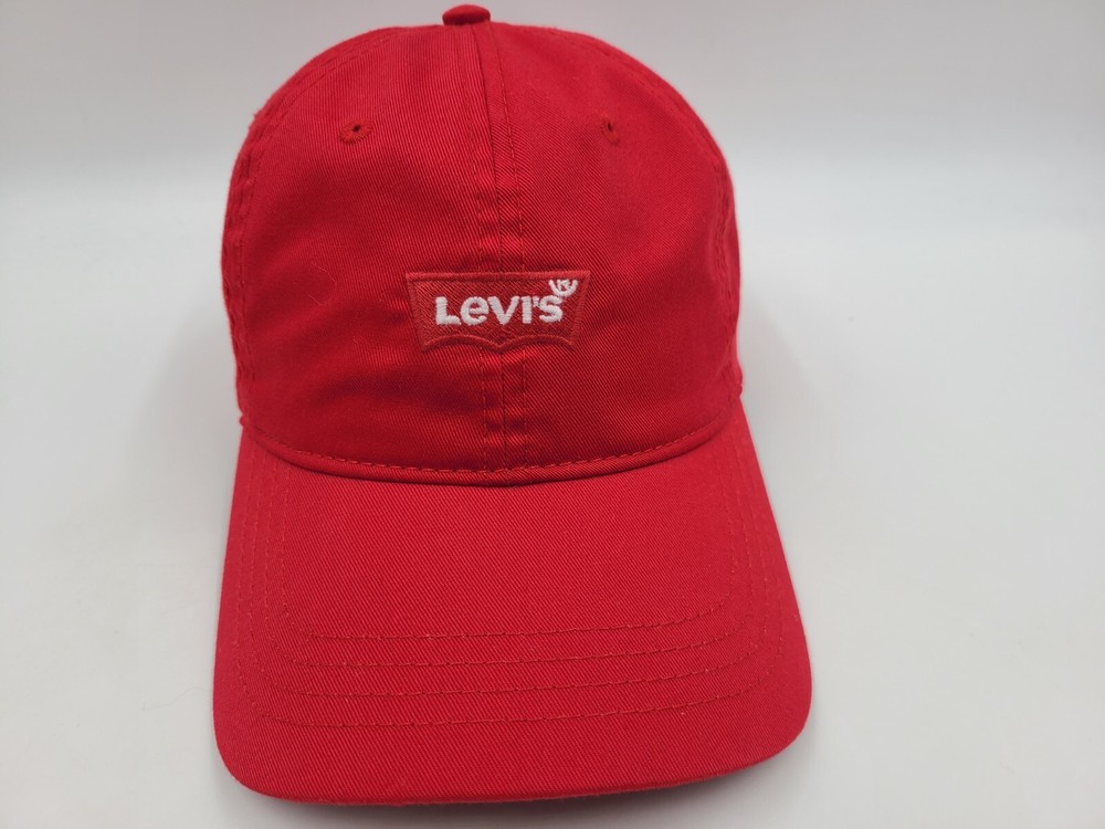 Levis Strauss Batwing Strapback Adjustable Hat Cap Baseball Men Women Red White