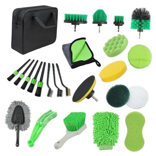 25Pcs Car Detailing Kit with Brushes for Interior and Windshield Cleaning