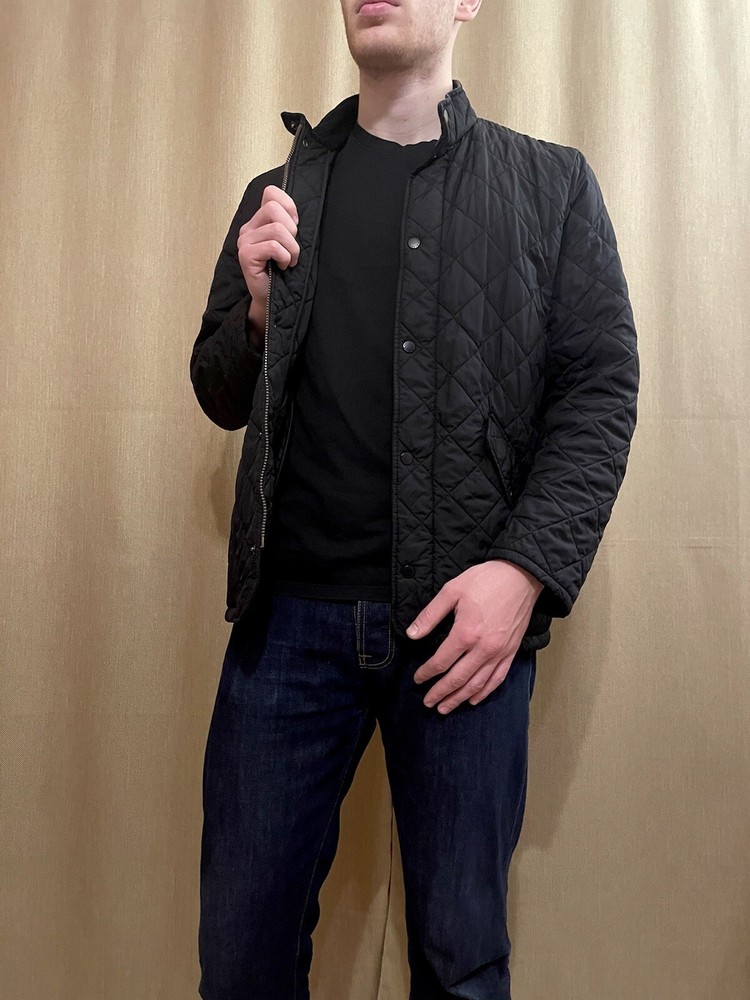 Barbour Chelsea SportsQuiltd Black Size M Quilted England Jacket