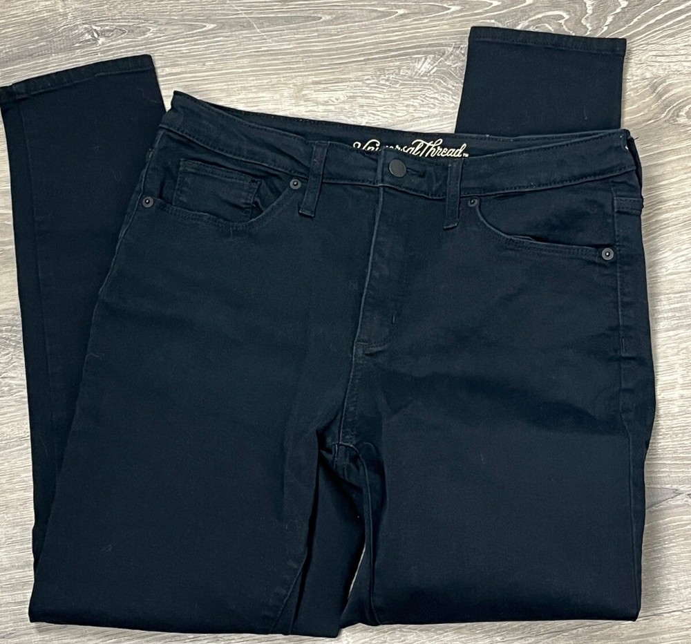 Universal Thread Jeans Black Denim High Rise Skinny Stretch Pants Women 10 30S