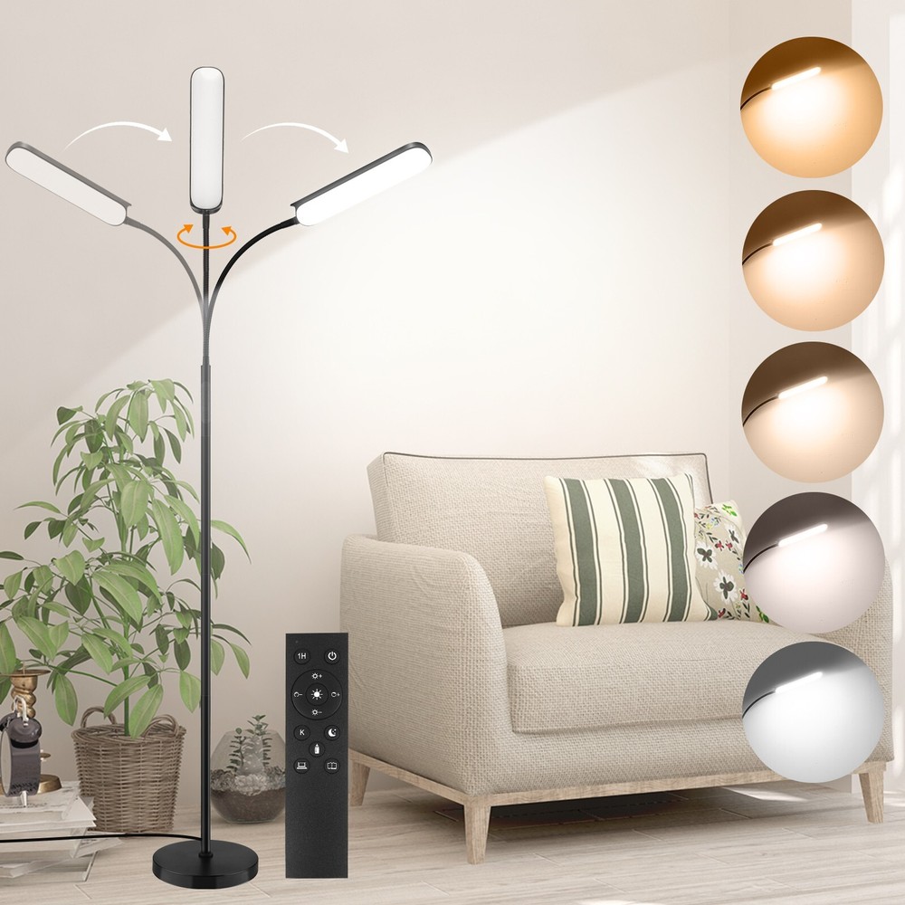 LED Floor Lamp Bright 18W Floor Lamps for Living Room with 1H Timer Stepless