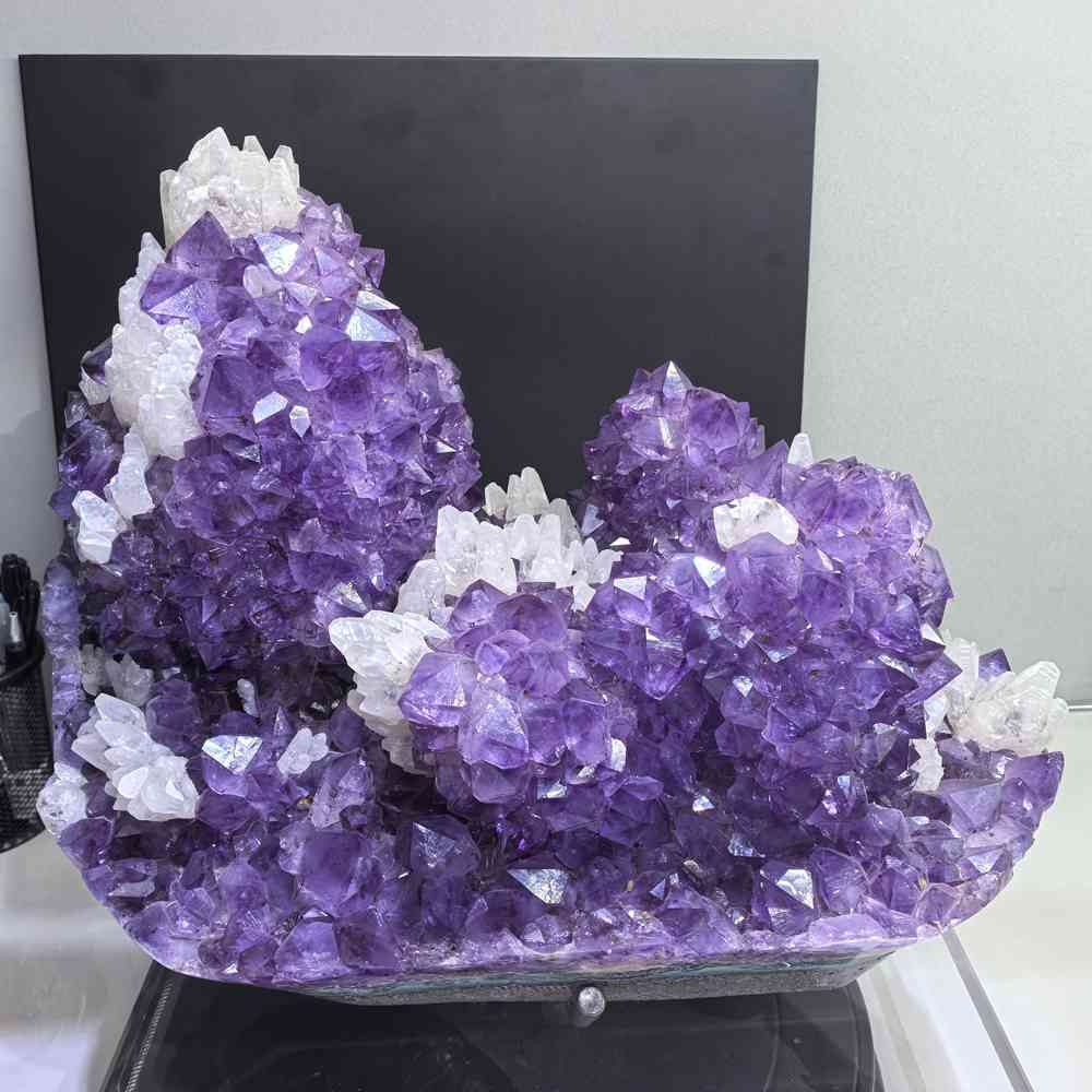 39LB Rare Natural Amethyst Geode Quartz Crystal Flowers Calcite Specimen Healing