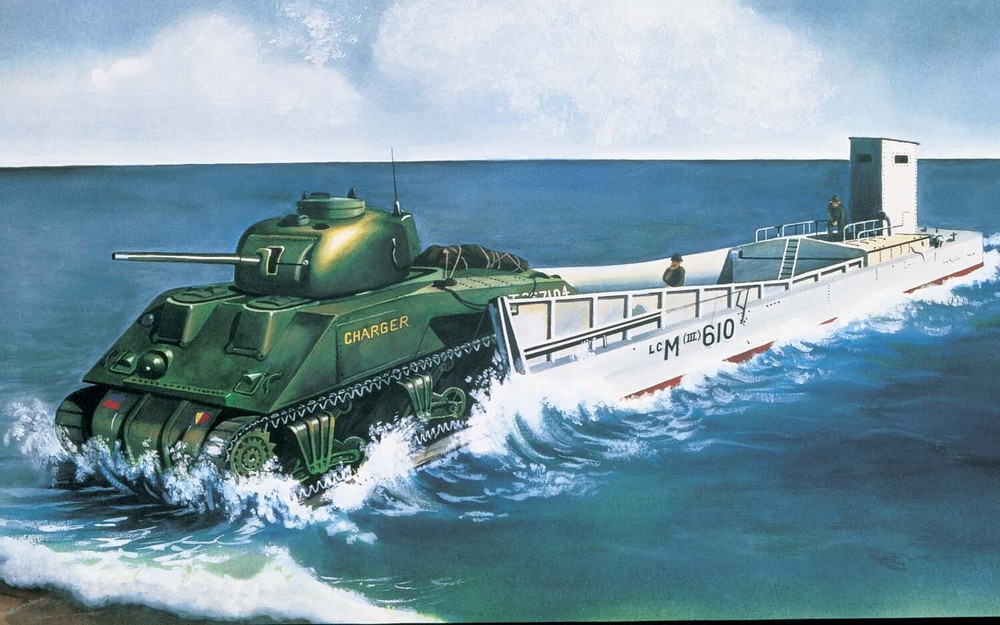 Airfix LCM3 Landing Craft with Sherman Tank Model Kit  
