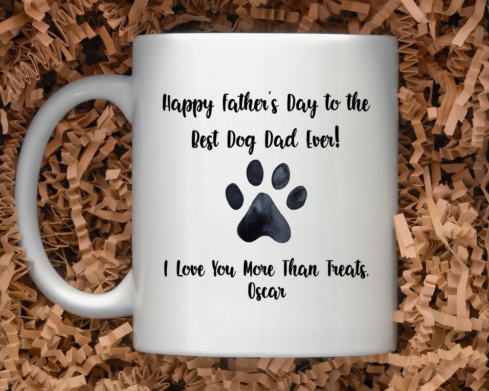 Personalized Happy Fathers Day Dog Dad Mug Custom Dog Dad Fathers Day Gift Dog D