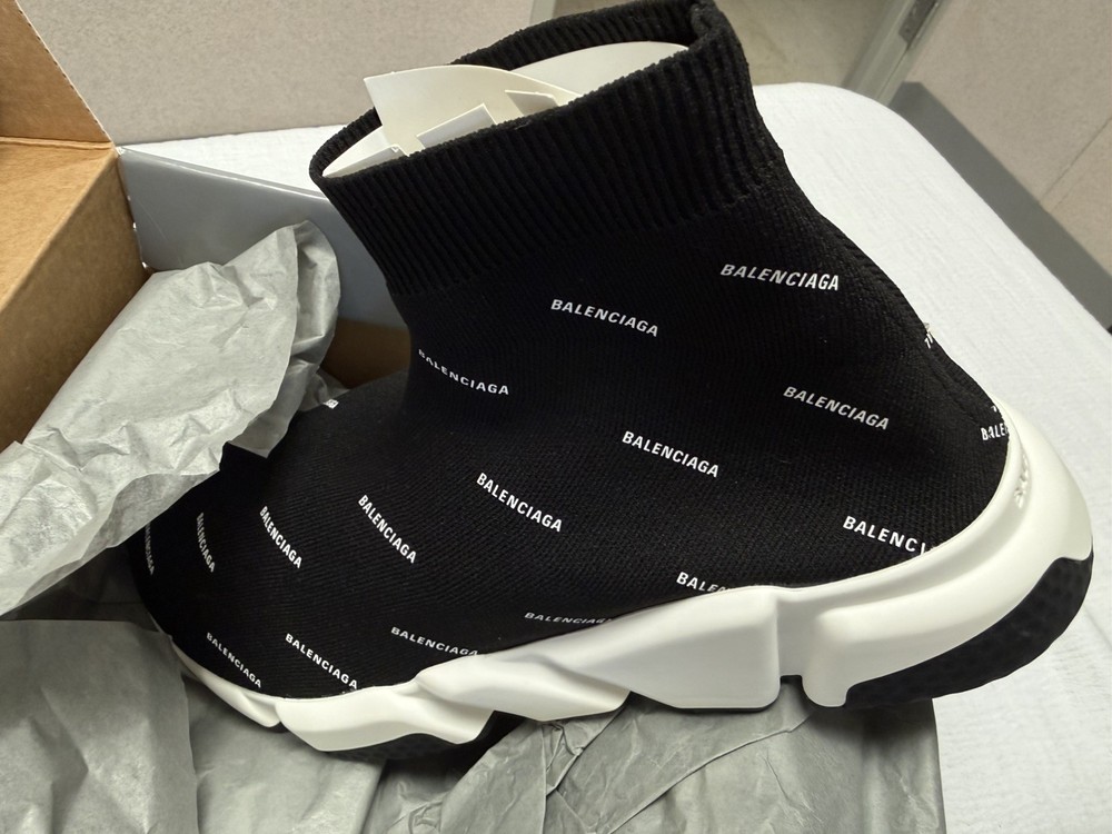 Balenciaga Speed Trainer 43 / 10.5 Allover Logo Knit w/ Box (Never Worn)