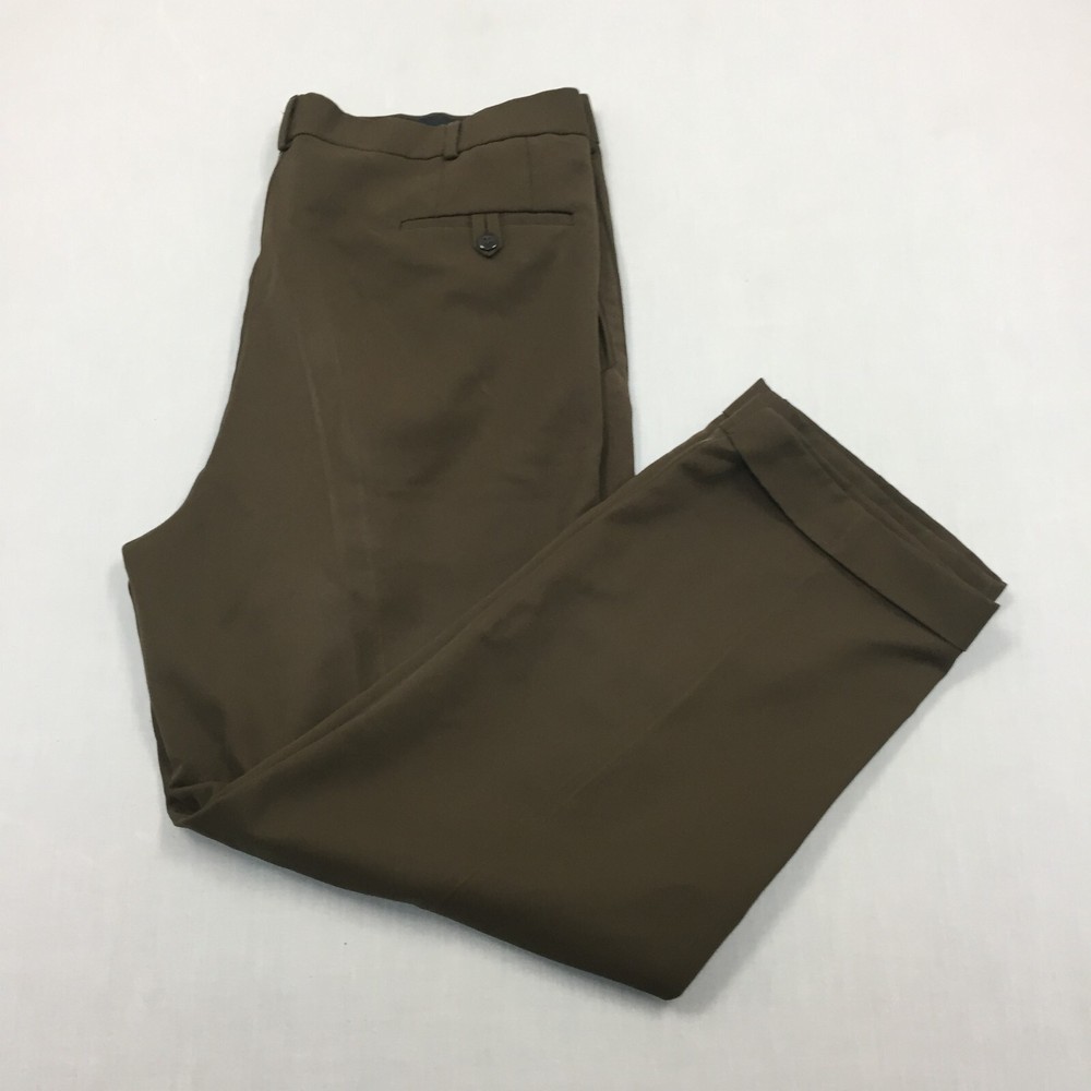 Dockers Chino Trousers Polyester Pants Straight Fit Mens Size 40W 30L Brown