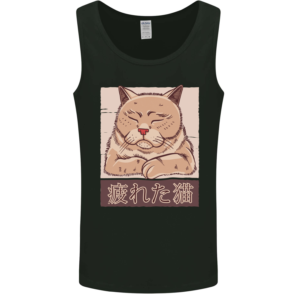 A Tired Cat Mens Vest Tank Top