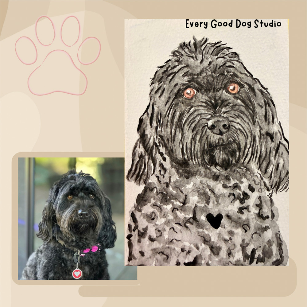Custom Pet Portrait Watercolor | Hand-Painted from Your Photo | 5X7 Portait