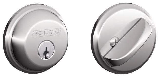 Schlage B60 Single Cylinder Keyed Entry Grade 1 Chrome Deadbolt