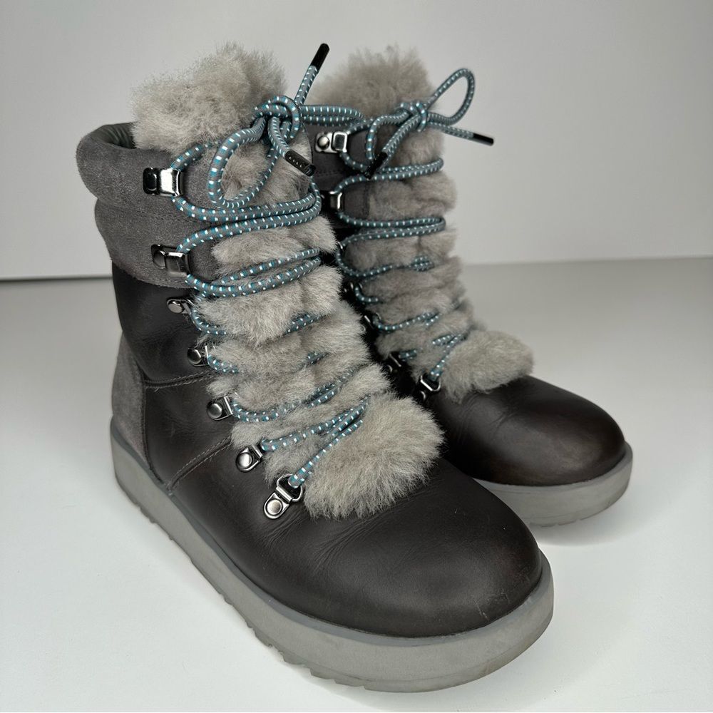 UGG Viki Waterproof Gray Snow Winter Vibram Artic Grip Hiking Boots