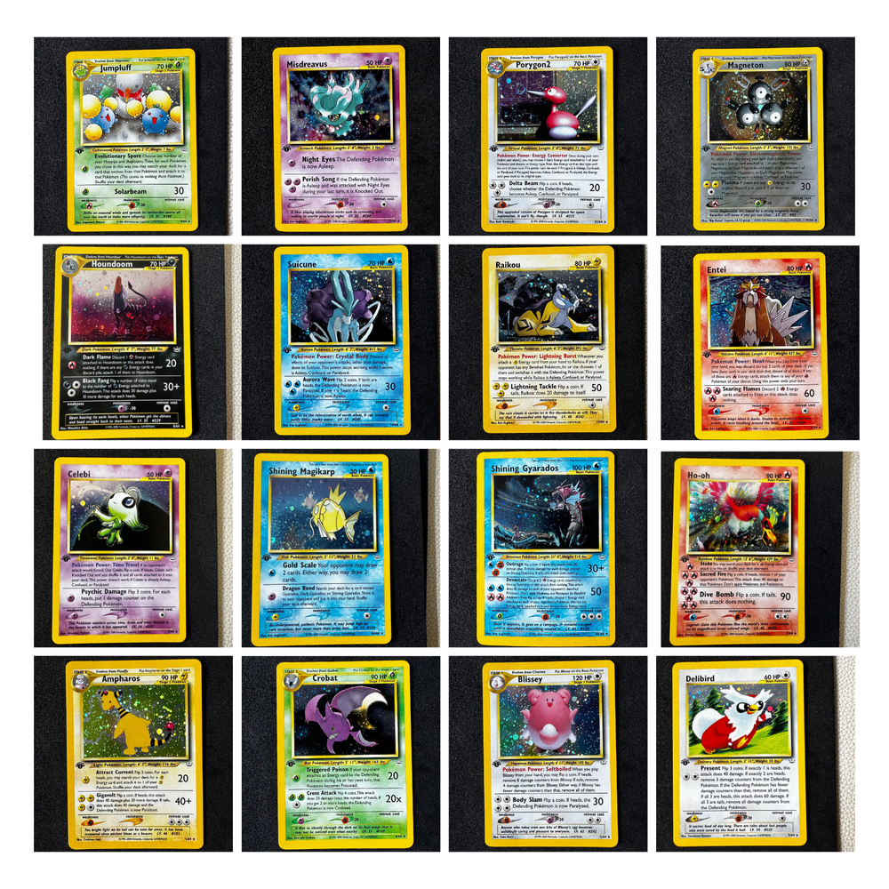 HYPER RARE Neo Revelation 1st Edition DOUBLE HOLO ERROR COMPLETE Pokémon Set
