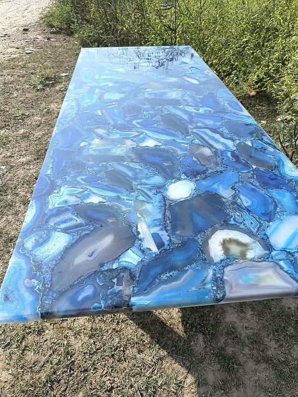 Blue Agate Nesting Coffee Table with Bistro Side by Meridian Furniture