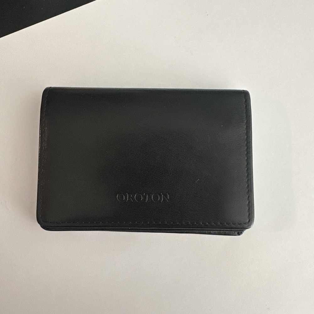 Oroton Black Leather Wallet & Card Holder Genuine Designer Mens Slim