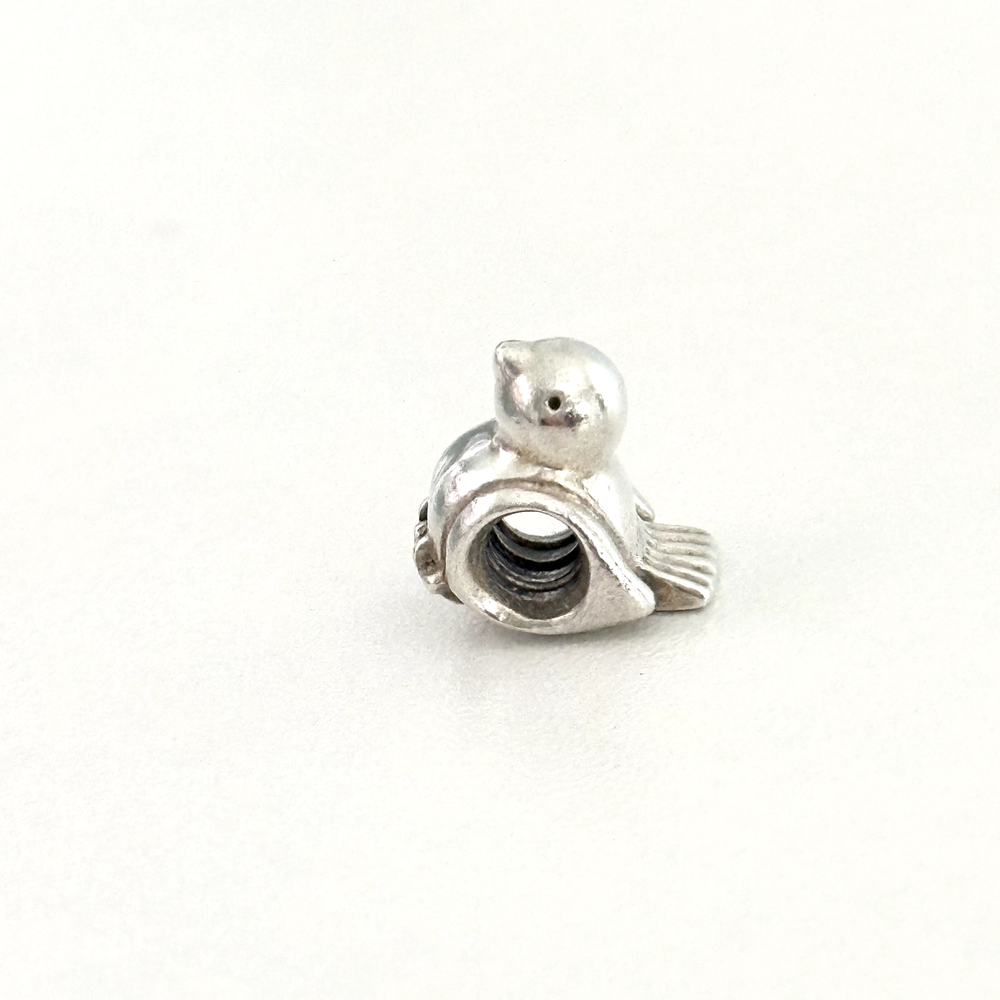 Pandora Retired Happy Little Bird 925 Sterling Silver Charm Bead