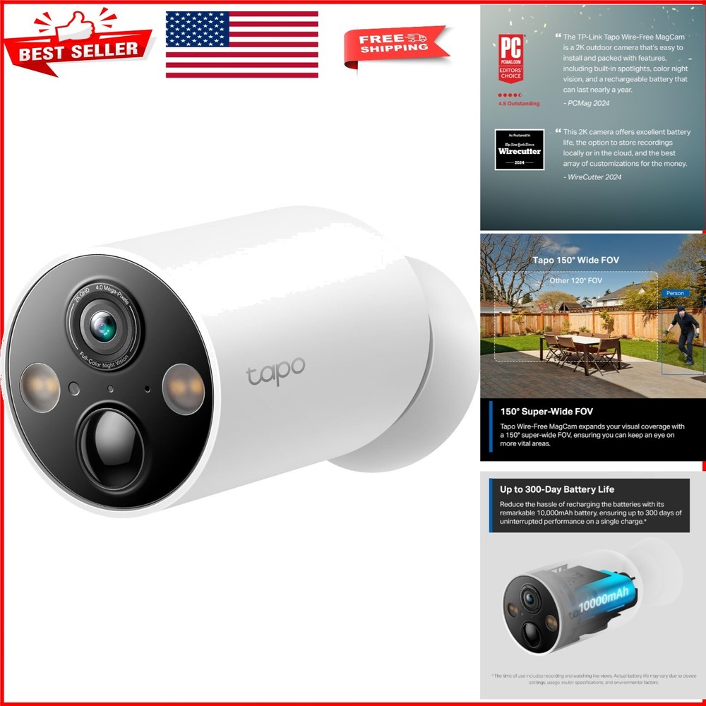 IP66 Waterproof Mega Battery Camera, 300 Days Use: Secure Your Home Efficiently