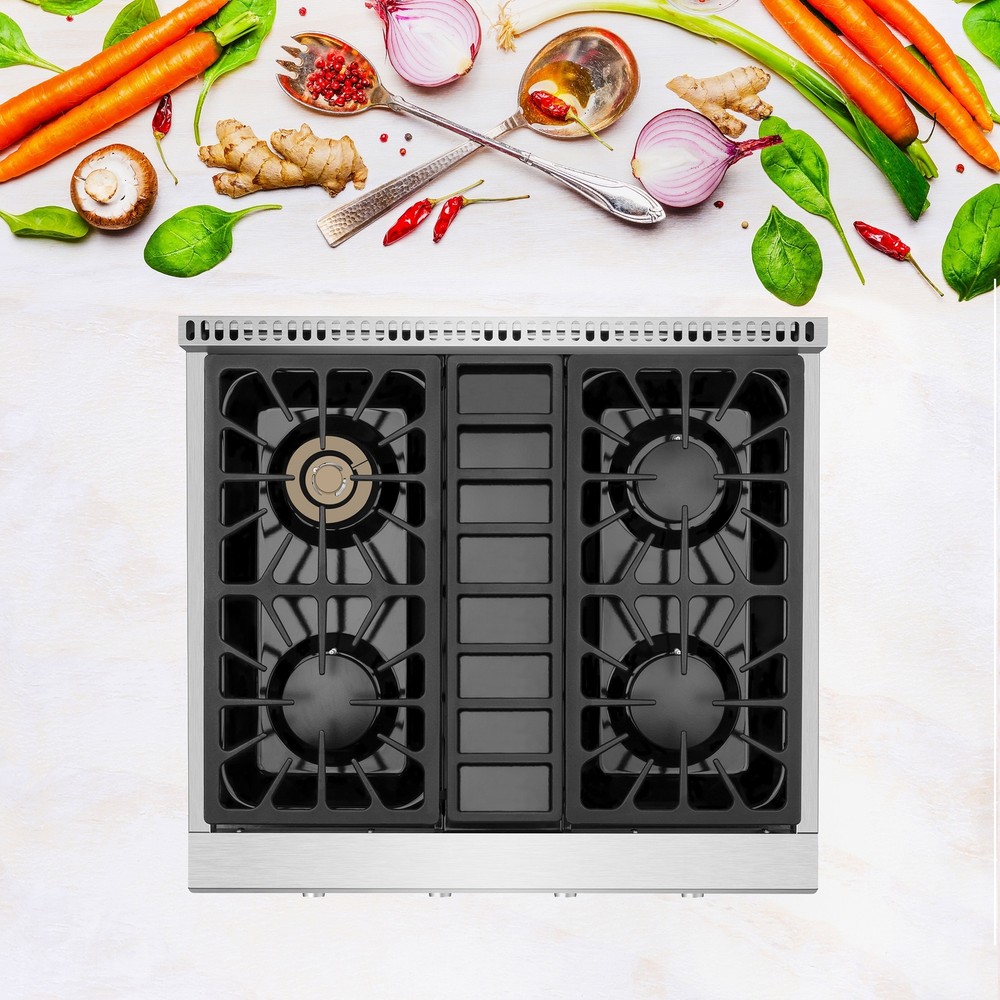 Empava 30-inch Stainless Steel Slide-in Natural Gas Cooktop Stainless Steel