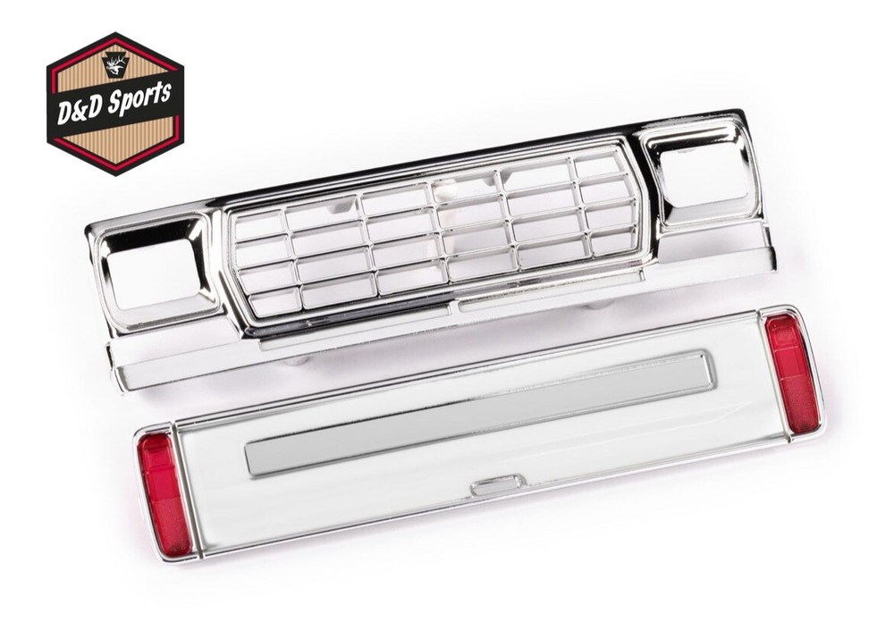 Traxxas 9819 Chrome Front Grille & Unpainted Tailgate Panel w/LED Lenses TRX-4M