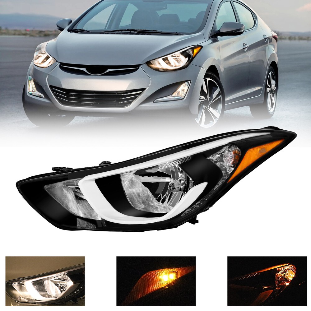 2014-2016 Hyundai Elantra Left Driver Side Headlight Assembly with Bulbs