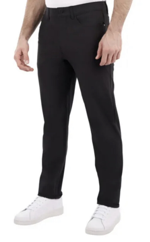 Members Mark Mens Straight Fit Performance Pant Benton Black 34x30 New-image