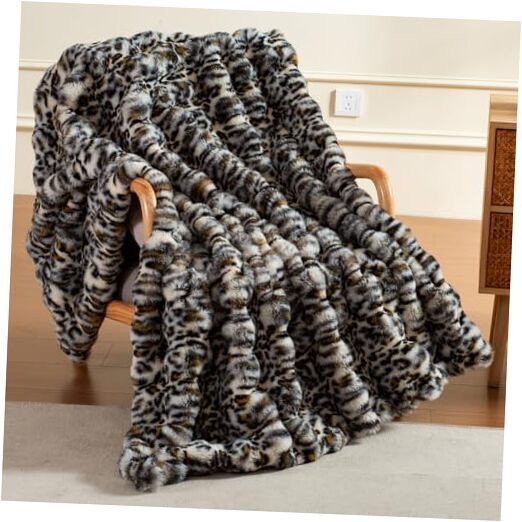 Soft Faux Rabbit Fur Throw Blanket Luxury Super Comfy Double Sided Ultra Cozy