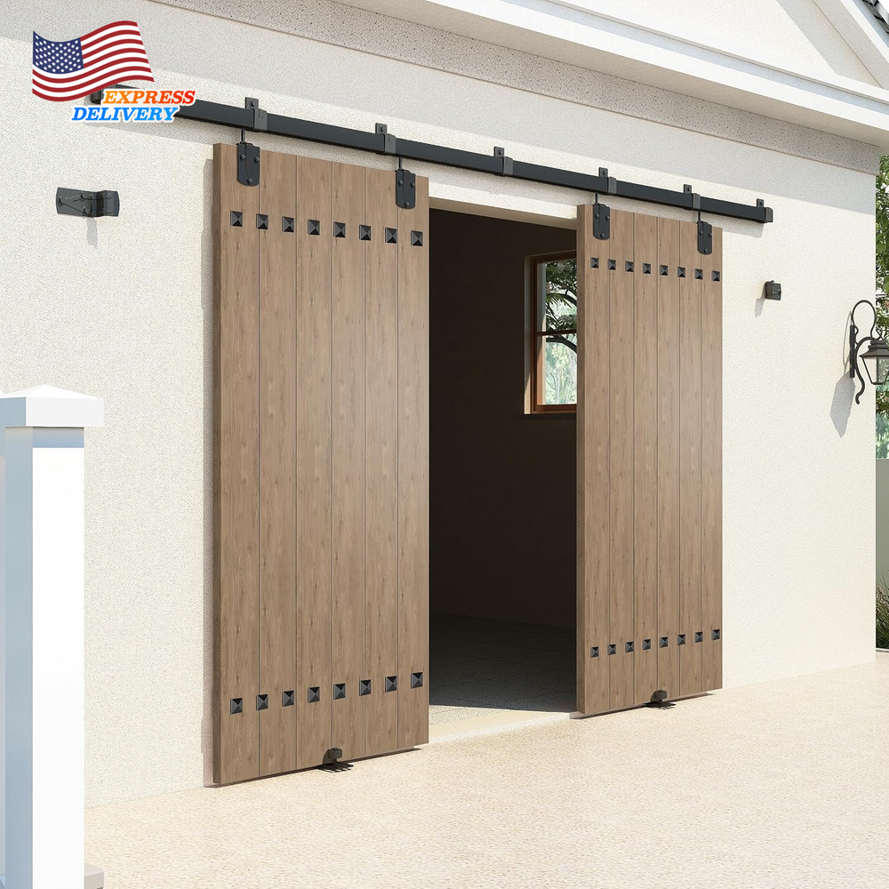 20FT Heavy Duty Box Rail Exterior Sliding Barn Door Hardware Kit FREE SHIPPING