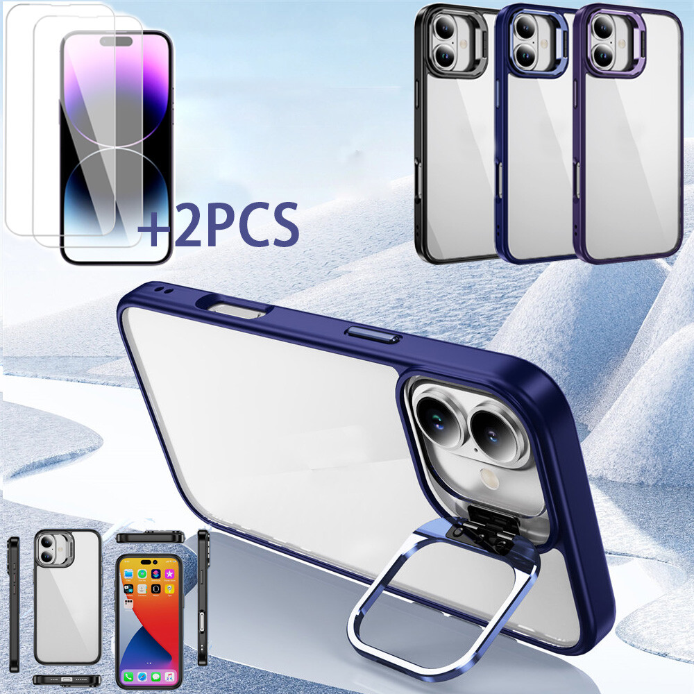 iPhone 16 Pro Max/16/16 Plus Shockproof Case with 2 Tempered Glass Screen Protectors