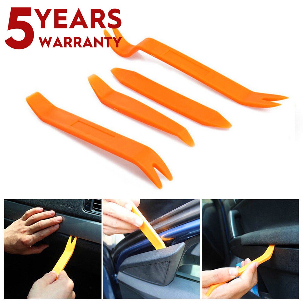 4-Piece Auto Trim Removal Kit for Radio Panel & Dashboard – Orange