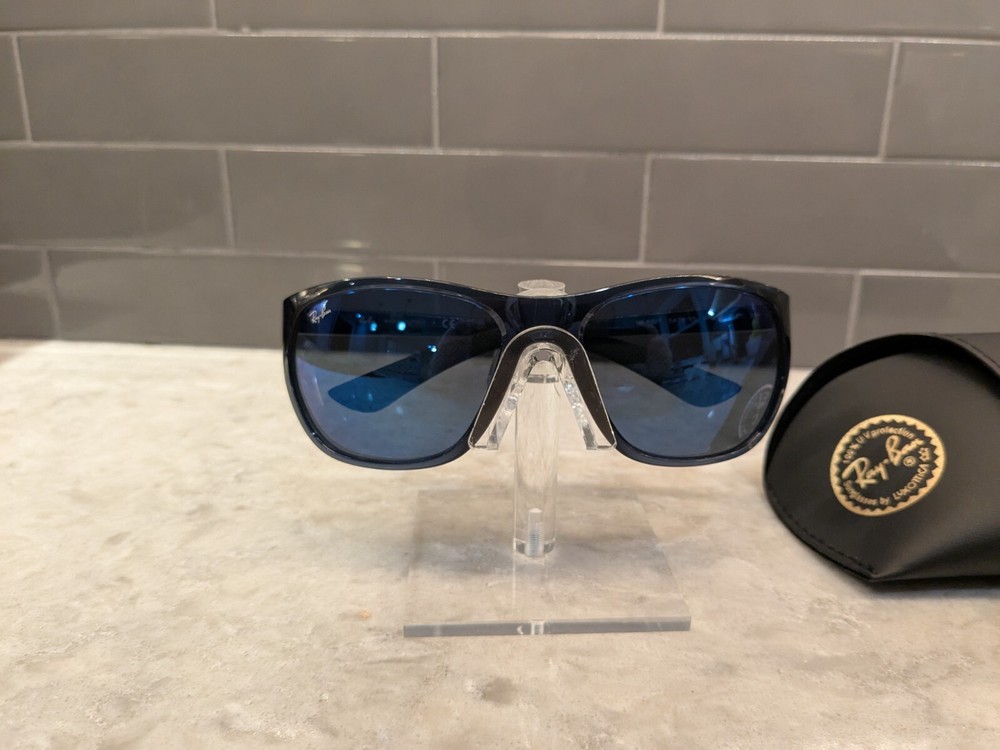 New Ray-Ban RB4307 Blue Sunglasses 6438/55 With Blue Mirror lenses 61-18-130