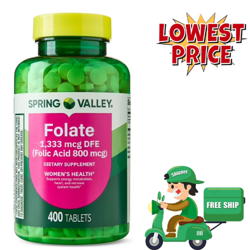 Spring Valley Folate Dietary Supplement, 1,333 mcg DFE, 400 Count