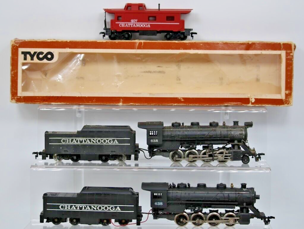 TYCO HO Scale Chattanooga 638 Train & Caboose with Box Parts Repair Lot 1 87 Scale