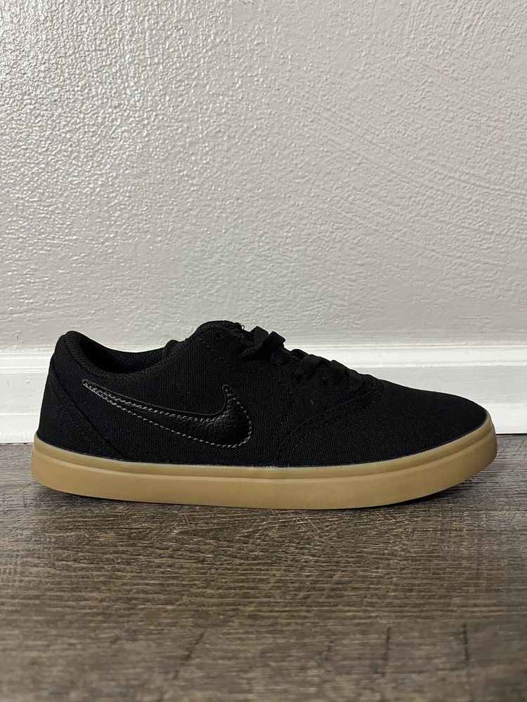 Nike SB CHECK Canvas GS Black Gum Skate Boarding Youth Shoe Size 6.5 905373-006