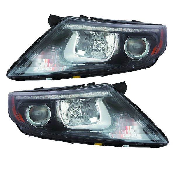 For 14-15 Optima Front Xenon/HID Headlight w/LED Daytime Running Lamp SET PAIR