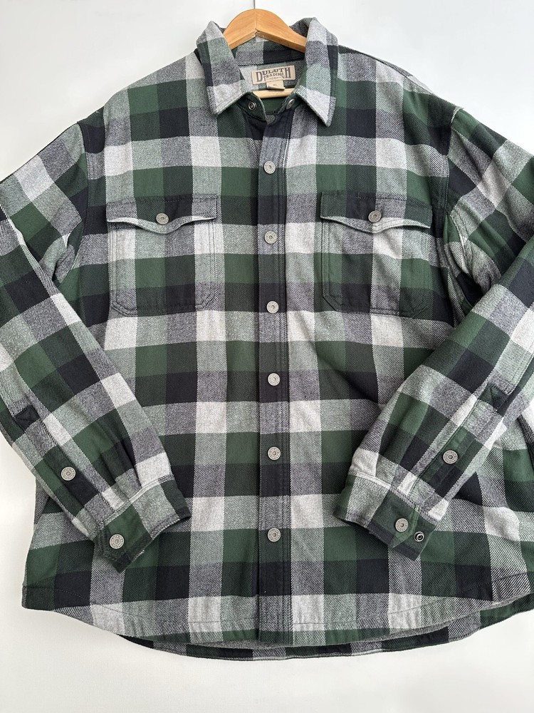 Duluth Fleece Lined Flannel Shacket Plaid Heavyweight XL Shirt Jacket