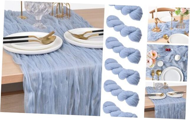 Cheesecloth Table Runner 10Ft Rustic Gauze Cheese Cloth 10ft x 6pack Blue