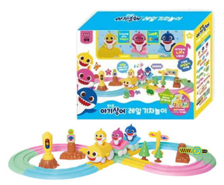 PINKFONG Baby Shark Rail Train Play Toy 3 Baby Shark Figures Baby Kids