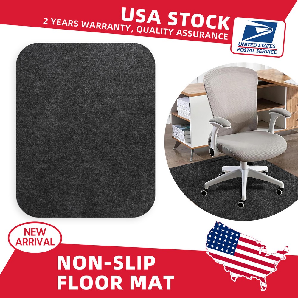 47x35 Heavy-Duty Grey Anti-Slip Chair Mat for Indoor Outdoor Commercial Use