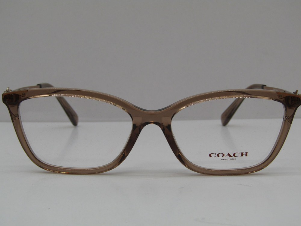 Coach Womens Butterfly Demo Lens Eyeglasses Transparent Brown
