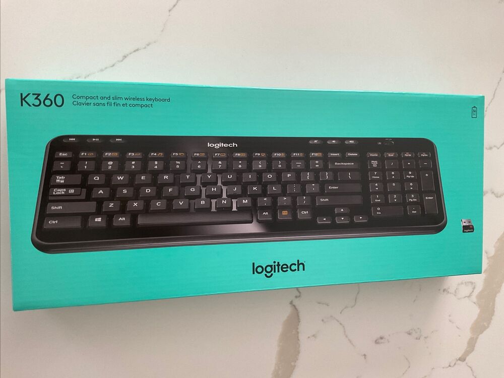 Logitech K360 Wireless USB Desktop Keyboard Compact Full Keyboard,3-year Battery