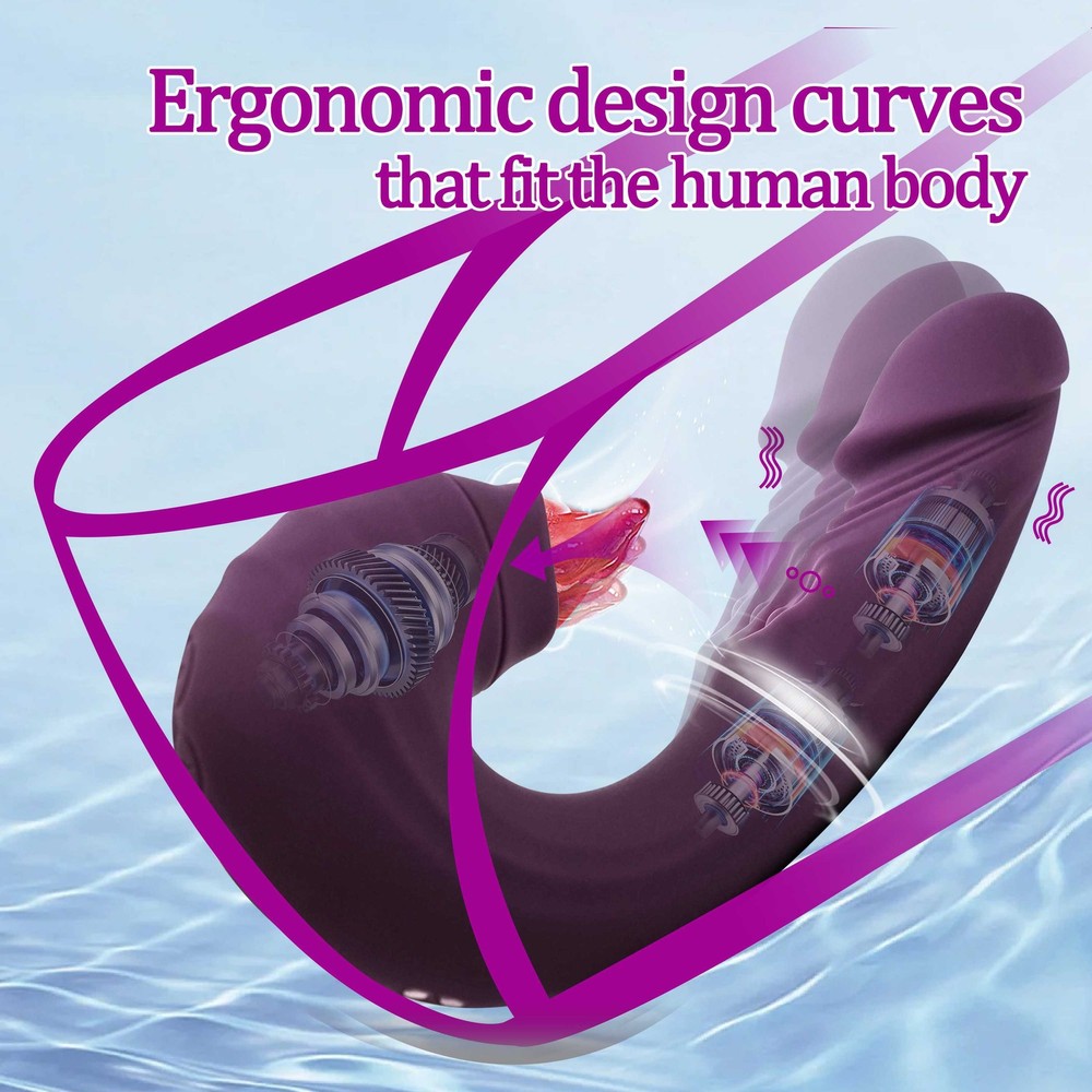 Sucking Flapping Vibrating Dildo for Clit Breast Stimulation Women Sex Toy US  