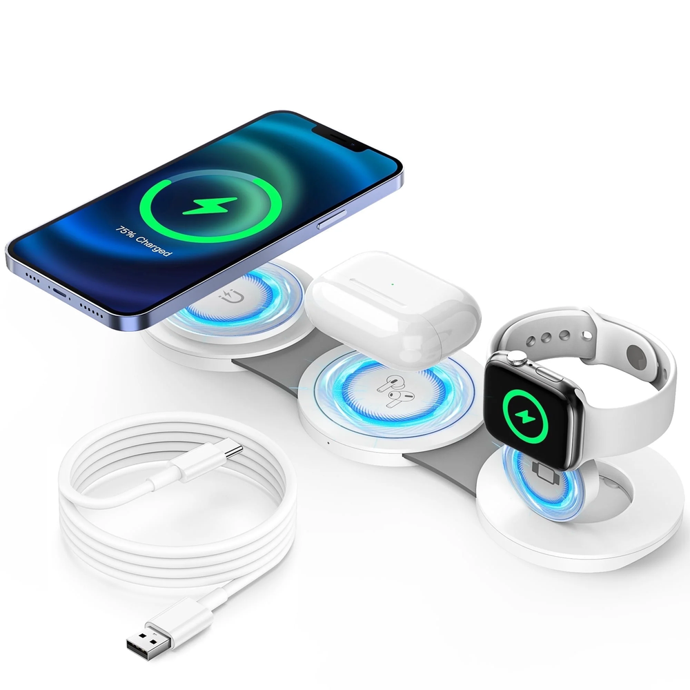 3-in-1 15W Fast Wireless Charging Station for iPhone