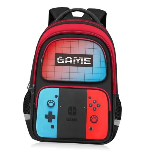School Backpack for Boys - HFHTDC Gamer Boys Backpack Red&blue-only Backpack