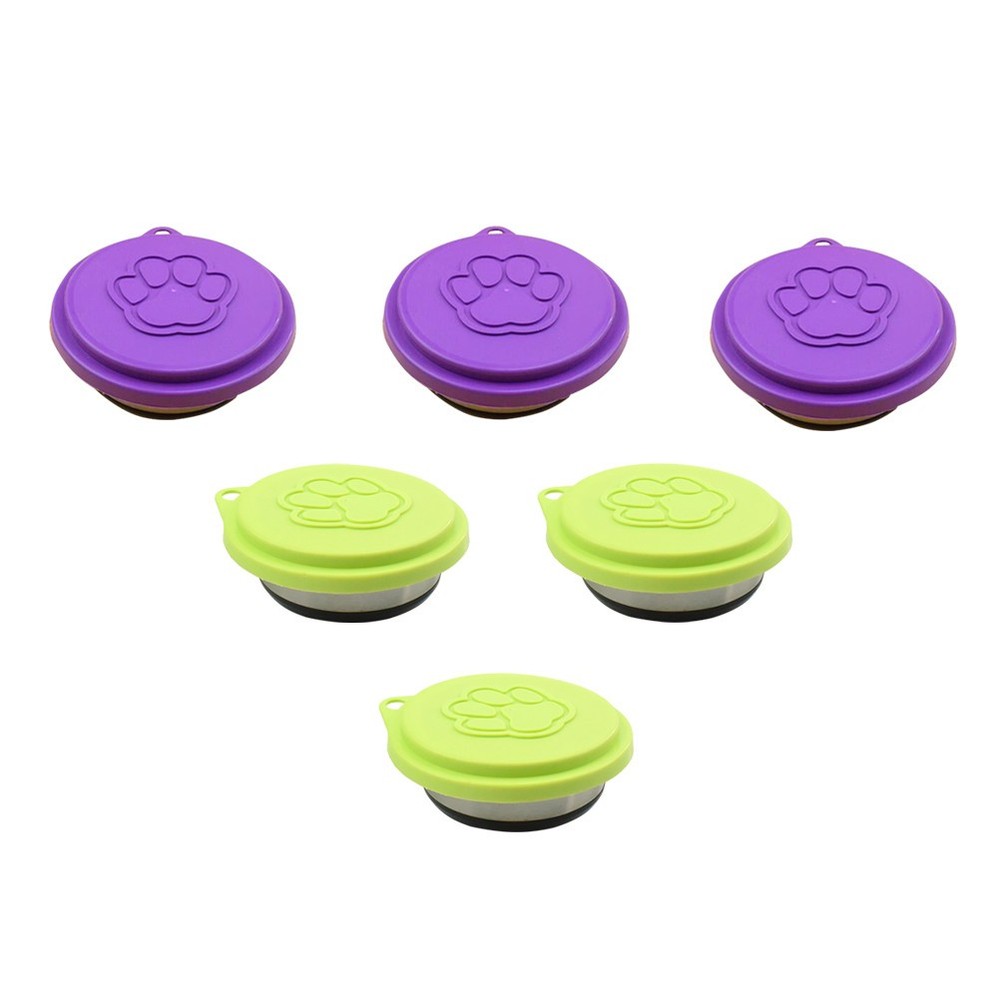 6 PCS Pet Food Can Covers Lids Silicone Fresh-keeping for Pets Cat and Dog Tin