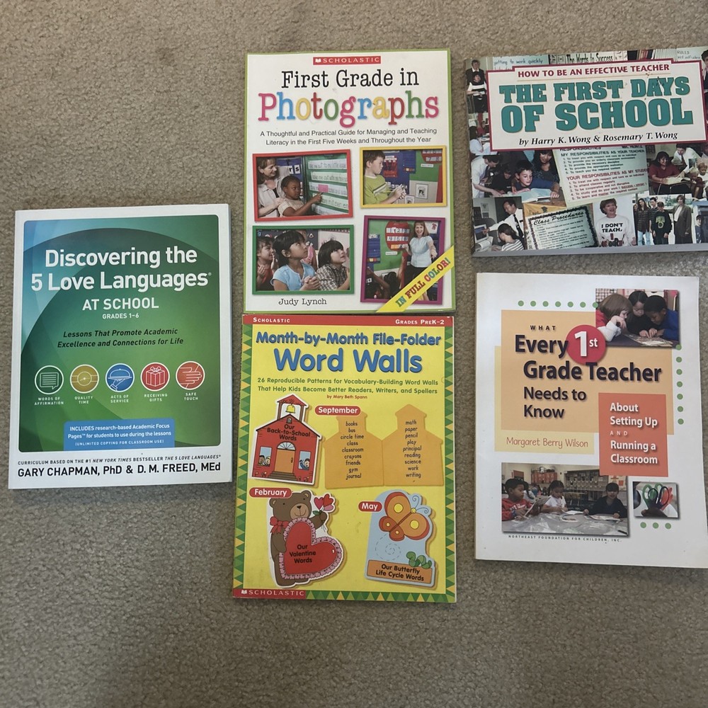 Collection Of First Grade Teacher Books w/ Great Ideas On Running Your Classroom