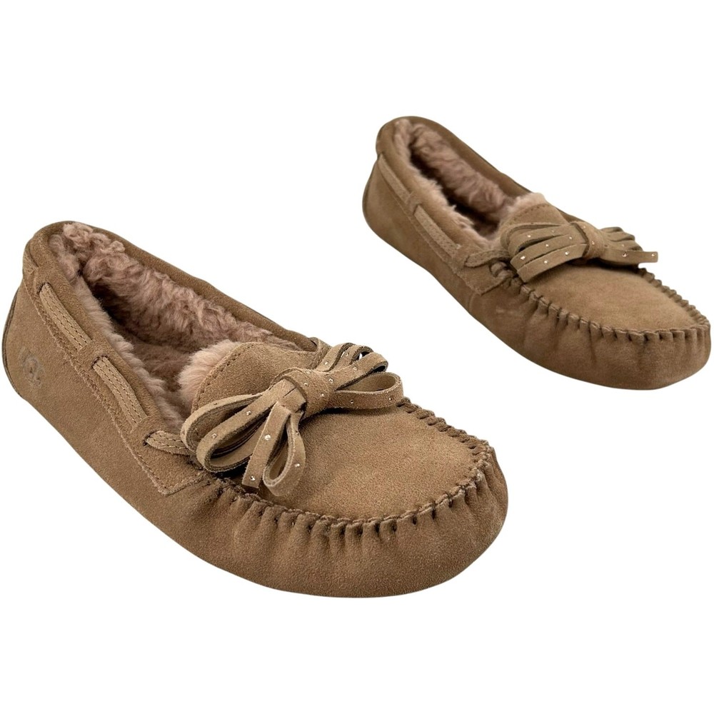 Women's 'Beachwood' UGG Dakota Bling Bow Shearling Lined Moccasins Slippers 6M